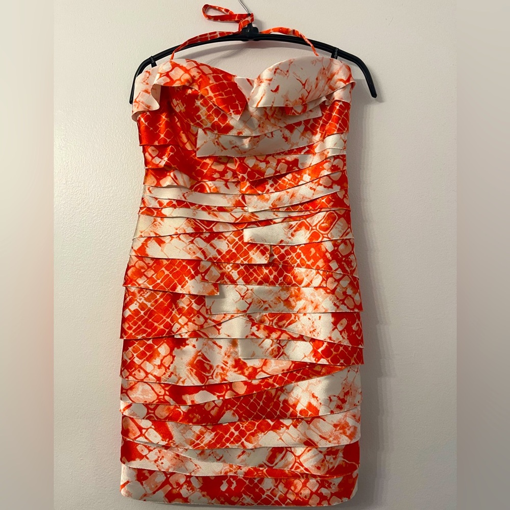 Vintage Bebe chiffon style halter mini dress small